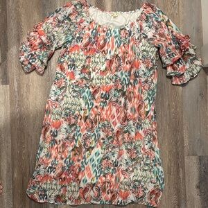 5/$25 bundle! Floral Long Sleeve Dress - Multicolor